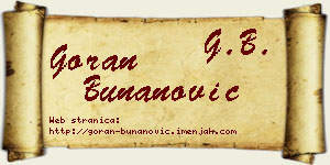 Goran Bunanović vizit kartica